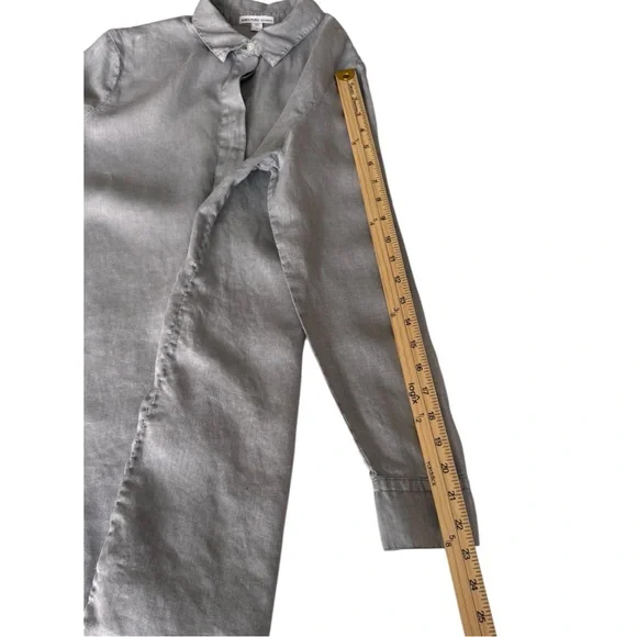 James Perse Linen Long Sleeves Button-Up Mini-Shirt Dress Sz 1 (S} - Picture 7 of 10